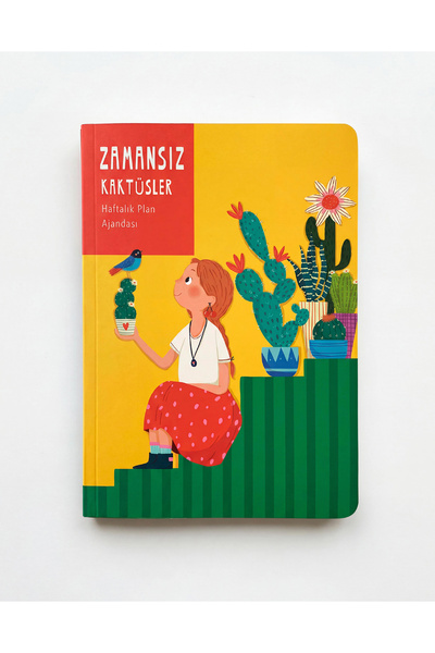 Meli Melek Agendă atemporală Melimelek Cactus Yellow (cu autocolante)