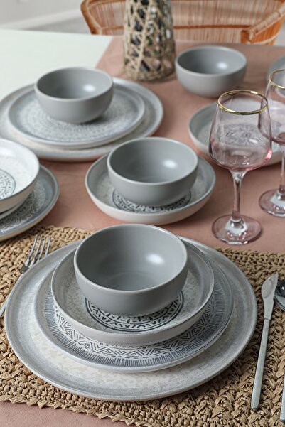 Keramika Stone Nordic Yemek Takımı 24 Parça 6 Kişilik 21426-27