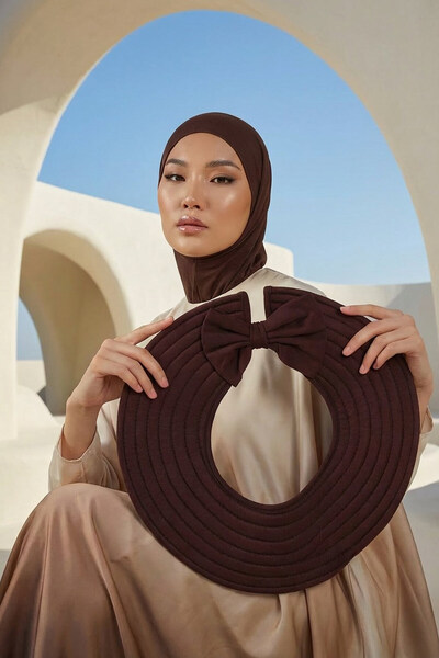 Aisha's Design Turban Ninja Bone cu pălărie detașabilă cu fundă pe spate, S-5...