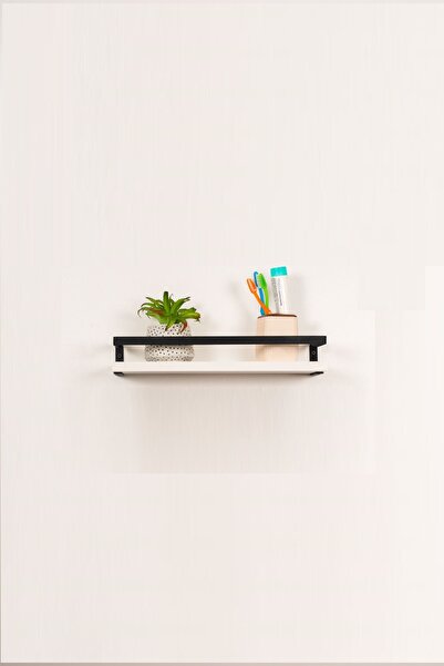 Mudesa Banyo Rafı Ahşap Metal Banyo Havluluk  Raflı Duvara Monte Sabunluk