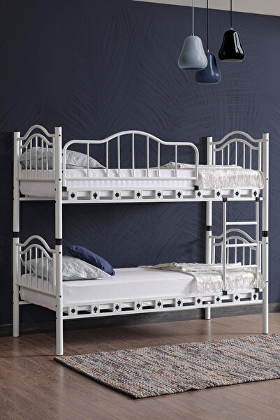 ARGİMO Belinay Genç Çocuk Odası Metal Ranza Ve Karyola 90x190 Beyaz