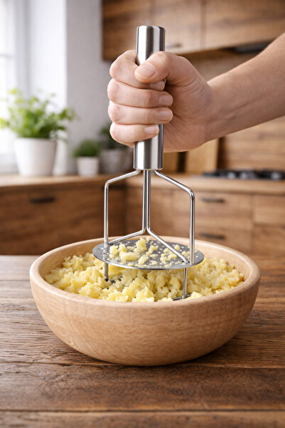 Comprox Spring-Loaded Double-Layer Stainless Steel Potato Masher