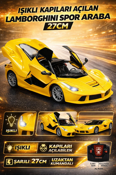 YILDIRIM OYUNCAK Uzaktan Kumandalı Full Fonksiyon Şarjlı Işıklı 1:18 Kapı Ve ...