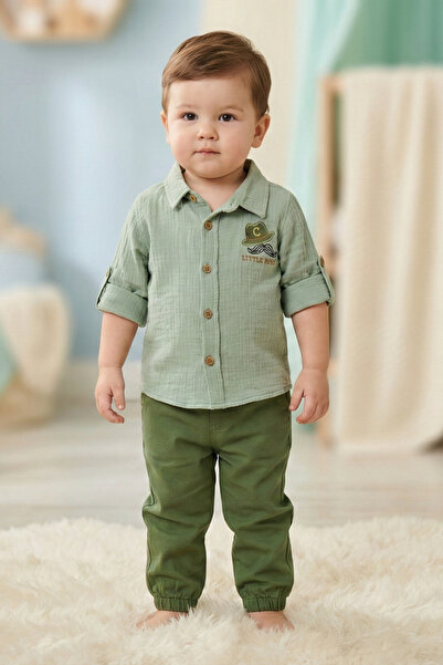 Cattac Kids CattacKids | Erkek Çocuk Geometrik Desenli Gömlek ve Şort Takımı ...