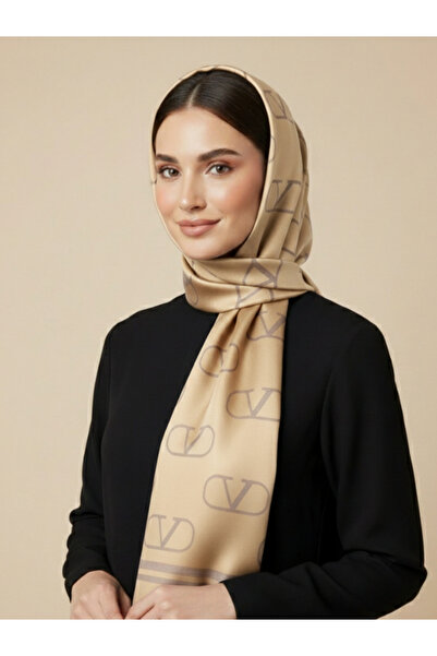 La Fien Kadın Siyah V Desenli Çift Taraflı Şal - Jakarlı Yumuşak Dokulu