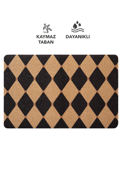 Cotto Home CocoJoy PJ003A Baklava Desenli Kalın Kaymaz Taban Nem Alıcı Şık Ta...