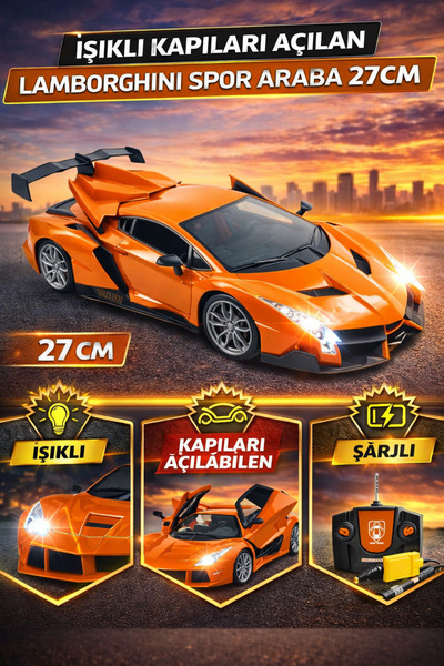 YILDIRIM OYUNCAK Uzaktan Kumandalı Full Fonksiyon Şarjlı Işıklı 1:18 Kapı Ve ...