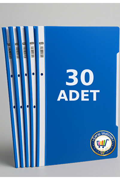 nistabolje 30 Adet A4 Mavi Telli Dosya Ekonomik Kaliteli (Ofis-Büro-Okul)
