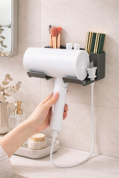 Anadolu Saray Kendinden Yapışkanlı Saç Kurutma Makinesi Tutacağı Banyo Düzenl...