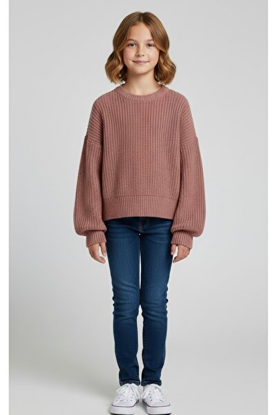 ADA YILDIZ KİDS Pulover pentru fete, tricotaj, culoare roz, 6-14 ani