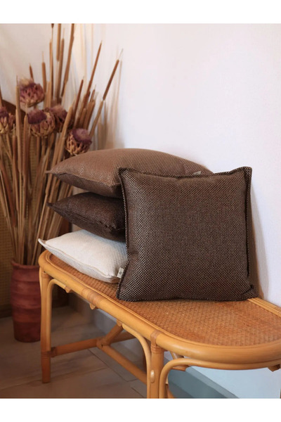 NEEDLE SERRATED KIRLENT KILIFI AÇIK KAHVE- KOYU KAHVE (45 x 45)