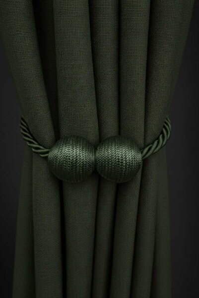 BD beyaz dokuma Mıknatıslı Perde Toplayıcı Aksesuar Haki Yeşil