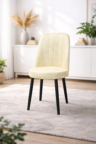 ARTA DOOR Scaune Cronos Crem Textil, Picior Negru - Modern, HoReCa, Bucătărie...