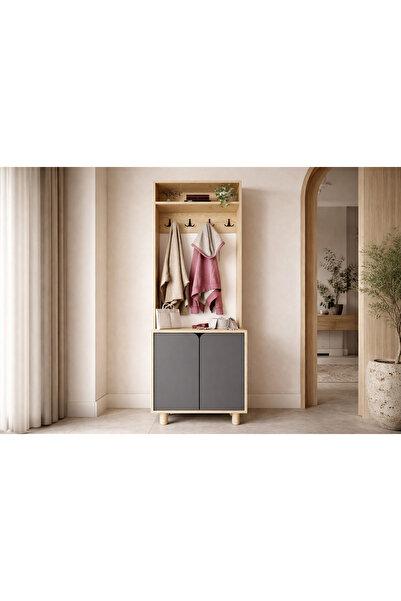 VM VERTEX MOBİLYA PADOVA Portmanto Vestiyer Ayakkabılık 2 Kapaklı 4 Askılı