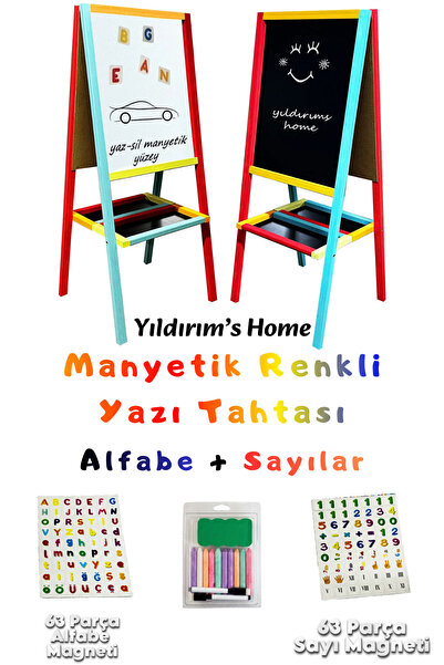 Yıldırım's Home Manyetik Ahşap Yazı Tahtası Çift Taraflı Gerçek Metal Yüzey