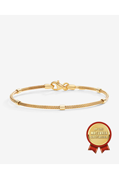MEKS JEWELS Mikron Altın Kaplama 925 Ayar Gümüş İtalyan Argento Milano Hasır ...