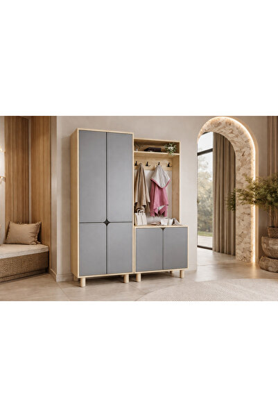 VM VERTEX MOBİLYA PADOVA Portmanto Vestiyer Ayakkabılık 6 Kapaklı 4 Askılı