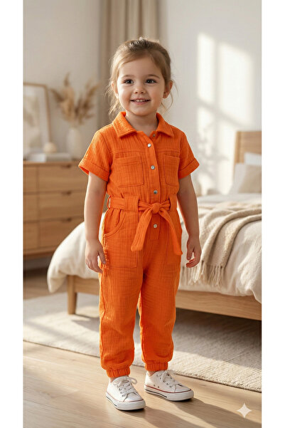 mj baby Muslin Fabric Girl Jumpsuit 100% Cotton