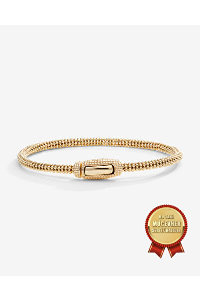 MEKS JEWELS Mikron Altın Kaplama 925 Ayar Gümüş Toplu Hasır İtalyan Argento M...