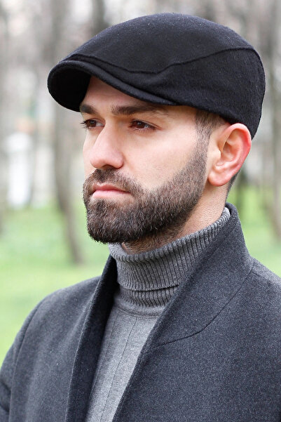 Bay Şapkacı Mevsimlik Erkek Italyan Kasket 7811 Siyah