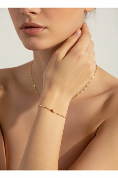 Universal Kadın Altın Kaplama Burgu Model Şık Hediyelik Bileklik