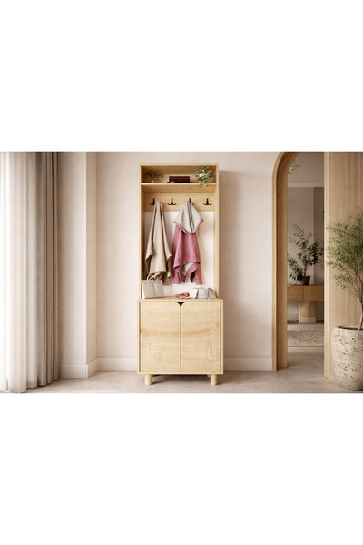 VM VERTEX MOBİLYA PADOVA Portmanto Vestiyer Ayakkabılık 2 Kapaklı 4 Askılı