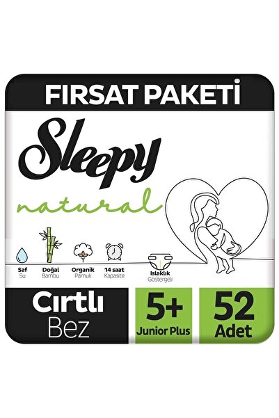 Sleepy Bebek Bezi Naturel Beden:5+ (13-20KG) Junior Plus 52 Adet Fırsat Pk