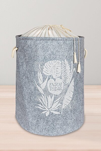 ALAS Keçe Torbalı Yuvarlak Çamaşır Saklama Sepeti