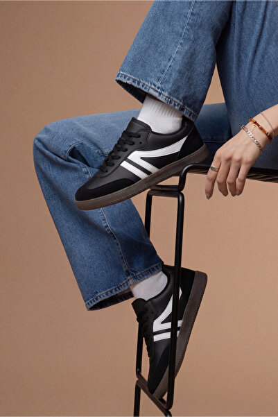 E SPORT Women's Sneaker Shoes Black-White Casual Orthopedic Sole Shoes