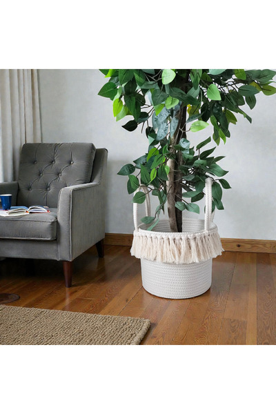 bayram taşcıoğlu home desing 25,*20 Tasseled Basket Flower Pot Flower Arrange...