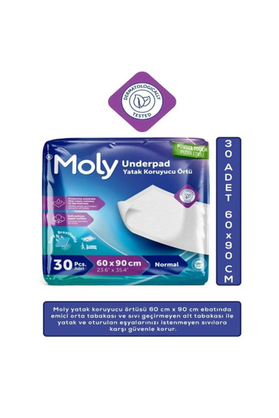 Moly Yatak Koruyucu Örtü 60x90 Cm 30'lu (HEDİYELİ)