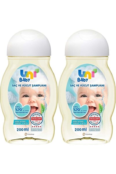 Uni Baby شامبو للشعر والجسم للأطفال 200 مل كلاسيك (مجموعة من قطعتين)