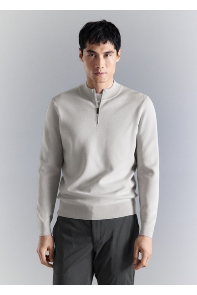 MANGO Man Comfort stretch fermuarlı sweatshirt