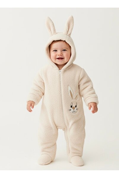 Bebemio Boutique Tavşan Figürlü Kulaklı Welsoft Bebek Tulum – Kapüşonlu, Yumu...