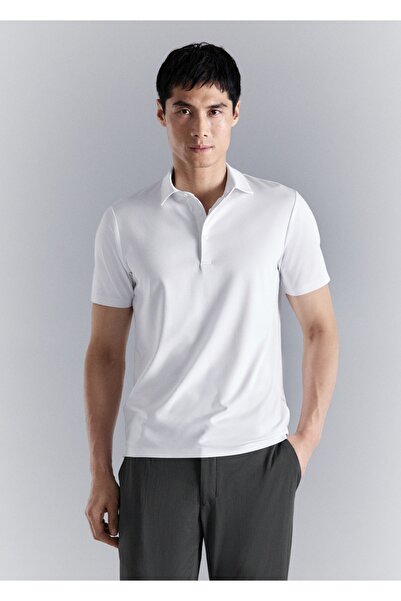 MANGO Man Düğmeli comfort stretch polo yaka gömlek