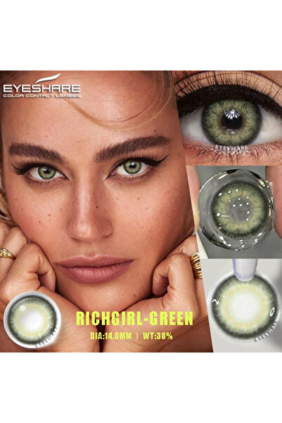 Eyeshop GÖZ LENSİ RICHGIRL GREEN YEŞİL TONDA (NUMARASIZ) KOZMETİK AMAÇLI Kula...