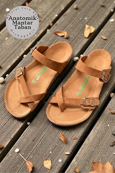 Land of Cork Anatomical Natural Cork Sole Genuine Leather Flip Flops
