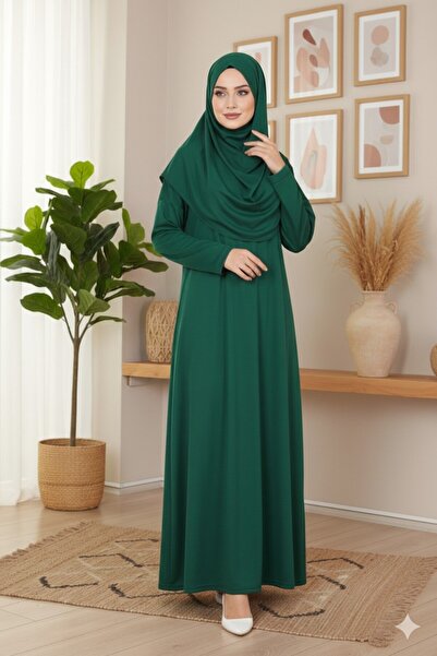 YAMORE Tek Parça Namaz Elbisesi Zümrüt