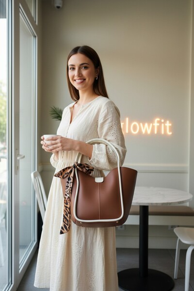 Glowfit Shine Your Shape Kadın Fular Detaylı Yavrulu İçi Süet Mıknatıs Kapama...