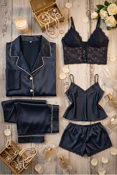 ZENCHES Kadın Özel Kutulu Çeyiz Seti Pijama Takımı,Şortlu Takım,Sütyen/Bralet