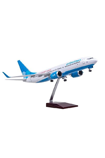 ehobim Pobeda Airlines Boeing 737 Yolcu Uçağı Model Uçak 1/80 Ölçek 47cm