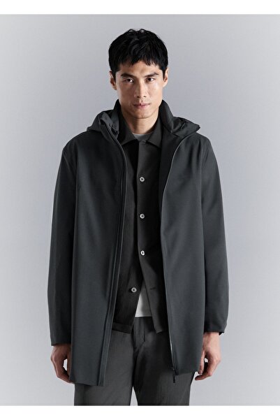 MANGO Man Cepli su geçirmez parka