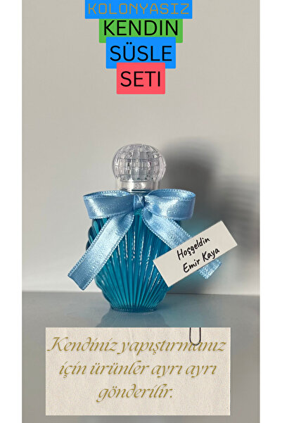 Pearl Star (40 ADET) Süslü İstiridye Boş Kolonya Şişesi Mika Plastik 40ml (Ma...