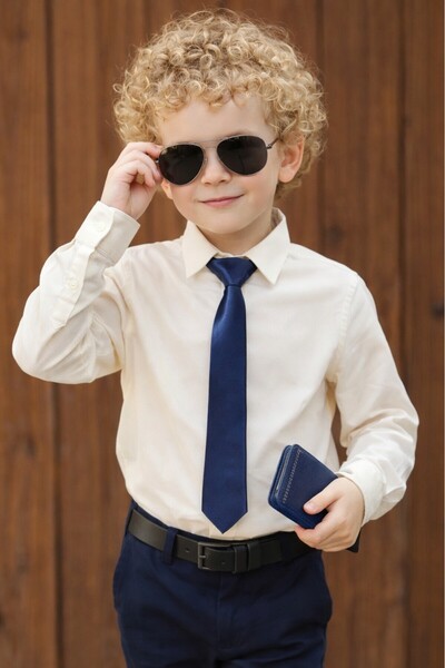 Algitsin O L A Çocuk Kravat Lacivert 1-12 Yaş