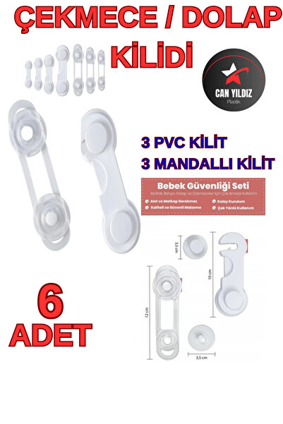 CAN YILDIZ PLASTİK Çocuk Bebek Güvenlik Çok Amaçlı Kilit ve Mandallı Kilit