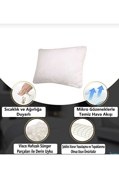 AYHOME Vısco Parçaçıklı Yüksek Boyun Desdekli Orta Sertlikte Bambulu Vısco Ya...