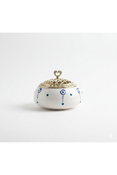 İlbay Çini Takı وعاء سكر داملا نازار بويراز بغطاء معدني
