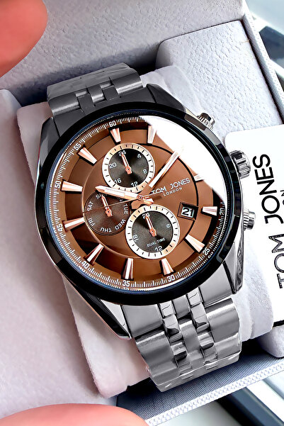 Tom Jones Orijinal Erkek Kol Saati 3 Atm Su Geçirmez Gümüş Renk Çelik Kordon ...