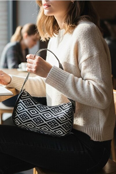 Glowfit Shine Your Shape Women's Cross Zebra Pattern Baguette Bag