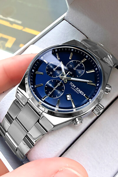 Tom Jones 3 Atm Su Geçirmez Erkek Kol Saati Gümüş Renk Çelik Kordon TJE2055C3